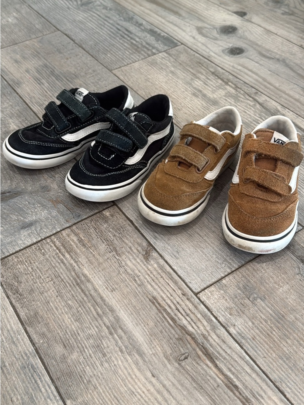 Vans Kids Size 9 Double Strap Skate Sneakers - Black & Brown